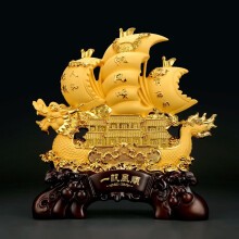 一帆风顺帆船龙船摆件 开业礼品家居客厅装饰风水工艺品乔迁送礼办公室店铺收银台商务摆件